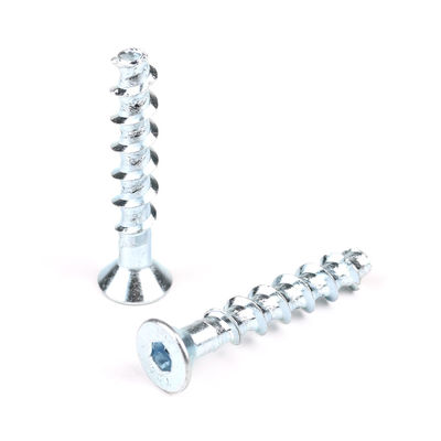 Blocco di calcestruzzo M6x50 Allen Csk Hex Bolt Bianco Zinc Testa piatta auto-attingere bulloni di ancoraggio