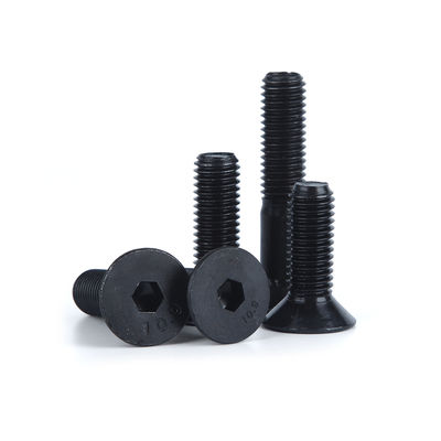 10.9 Grade Black Oxide Hex Socket Flat Bolt per bulloni metrici in acciaio al carbonio da 16 mm a 100 mm