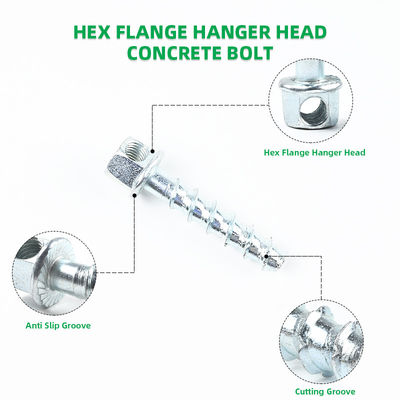 Ancoraggio in calcestruzzo M10/10*60mm HEX Head Style Self Tapping Anchor Screws placcate in zinco