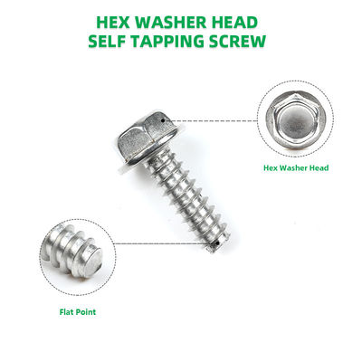 T/T Termine di pagamento 304 acciaio inossidabile Hex Screw Flat Tail Self Tapping Screw 14 x3/4