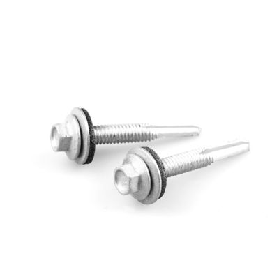 Testa di Wafer Hex Tek 5.5x38 Bi Metal DIN7504 Vattone auto-perforazione bimetallico con lavatrice EPDM