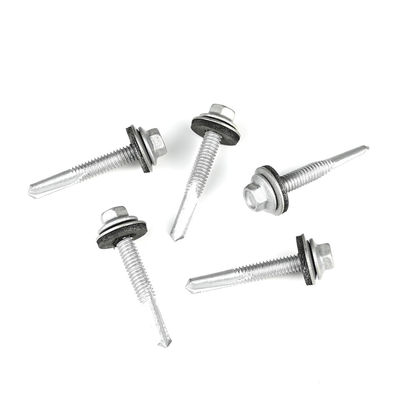 Testa di Wafer Hex Tek 5.5x38 Bi Metal DIN7504 Vattone auto-perforazione bimetallico con lavatrice EPDM