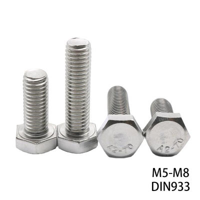DIN Standard 304 acciaio inossidabile bullone esessuale bullone a filo intero M4 M5 M6 M8 Finitura semplice