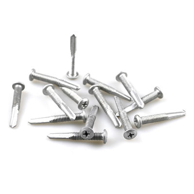 Finitura semplice in acciaio inossidabile Acciaio al carbonio Scm435 Ruspert Tek Bi Metal Wafer Head Cross Driver Drilling Screw