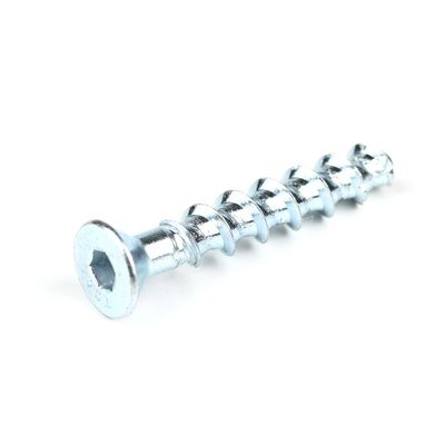 Bollino con testa piatta, incrinata in zinco bianco, presa a squadre, perno di calcestruzzo, perno di cemento in acciaio carbonio