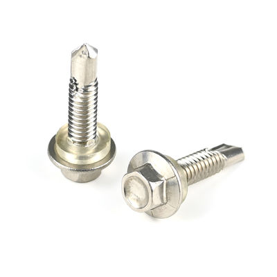 Ruspert Ss304 Testa di lavaggio in acciaio inossidabile Hex Vattone auto-perforazione con lavaggio in Pvc per fissaggio solare
