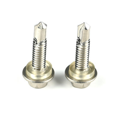Ruspert Ss304 Testa di lavaggio in acciaio inossidabile Hex Vattone auto-perforazione con lavaggio in Pvc per fissaggio solare