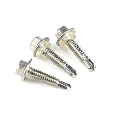 Ruspert Ss304 Testa di lavaggio in acciaio inossidabile Hex Vattone auto-perforazione con lavaggio in Pvc per fissaggio solare