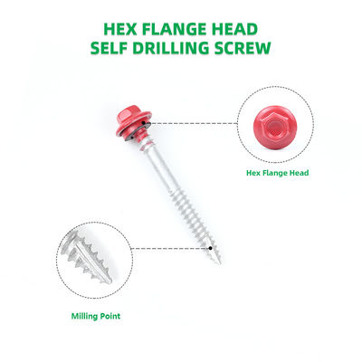 Vetture in acciaio inossidabile Tek Screw Hex Flange Head Self Drilling Self Tapping Screws Con Lavatrice EPDM