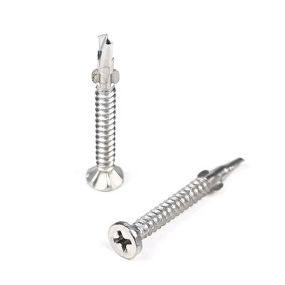 SUS410 Flat Phillips Head Self Tapping Self Drilling Screw Wing Tek Screw con puntini 4.2x38