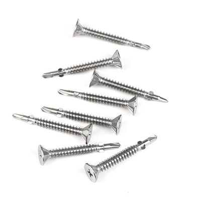 Vattone a testa piatta in acciaio inossidabile auto-perforazione con ala 4.5x37mm con finitura Ruspert