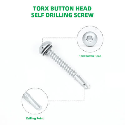 Raspert Button Torx 12x45 Vattone autofisso per il tetto al rivestimento in acciaio inox