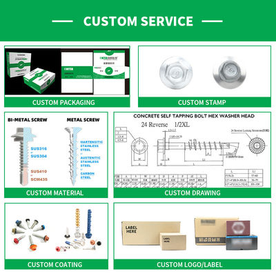 Flancia esessuale rivestita in lega di zinco 6.3x65 Bi-metallo 304 vite per il rivestimento della parete