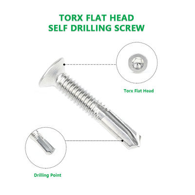 Installazione 5.5x32 Torx in acciaio inossidabile Csk testa Tek vite per il fissaggio del legno a purlin